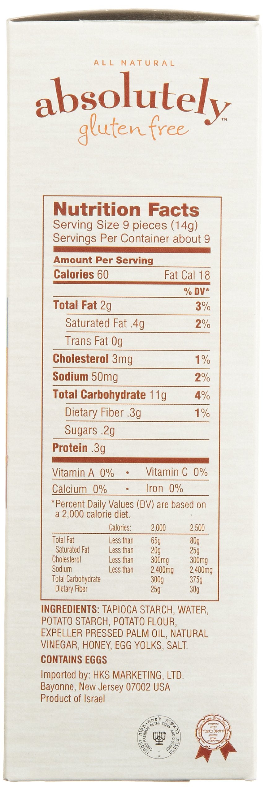 Absolutely Gluten Free Crackers, Original 4.4-Ounce