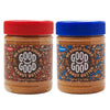Good Good Crunchy & Creamy Peanut Butter - Keto Friendly - Low Carb & No Added Sugars - Vegan - Gluten Free - Non-GMO - 340g Jar