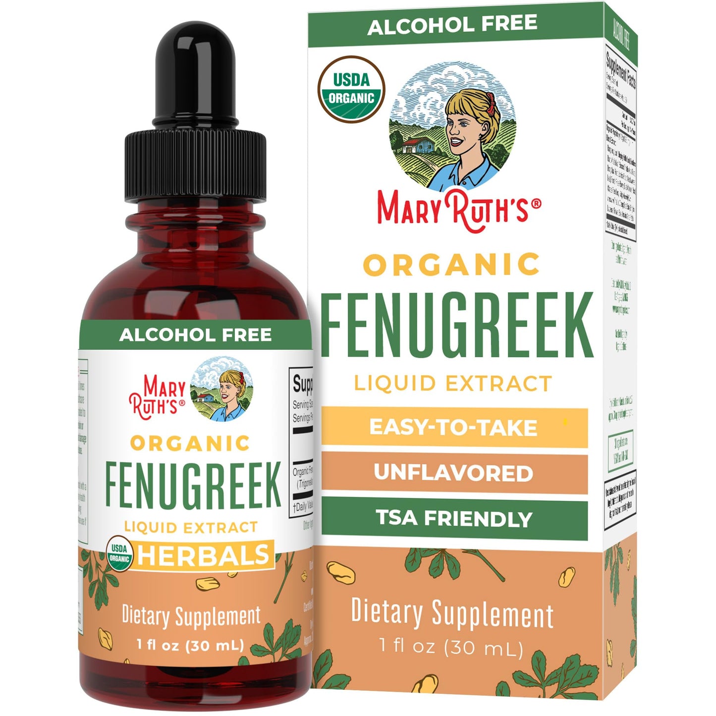 MaryRuth Organics Organic Fenugreek Seed Liquid Extract, Vegan, Gluten Free, Sugar Free, 1 Fl Oz