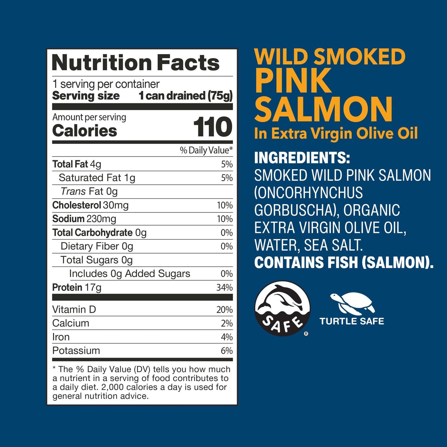 Wild t Wild Smoked Pink Salmon Fillets in Extra Virgin Olive Oil  Tinned Fish  Canned Salmon  Sustainably Wild-Caught  Non-GMO  Keto and Paleo  3.9 oz