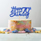 UNIMALL Cake Topper for 70th Birthday, Medium Size, Blue Glitter Paper Decorations