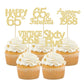 Gyufise 30Pcs Gold Glitter 65Th Birthday Cupcake Toppers Vintage 1958 Hello 65 Cake Topper Sixty Five 65 & Fabulous Cupcake Pick