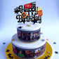 1 Pcs Movie Night Cake Topper Happy Birthday Sign Cake Pick Decorations For Theater Video Recorder Roll Camera Popcorn Hollywood