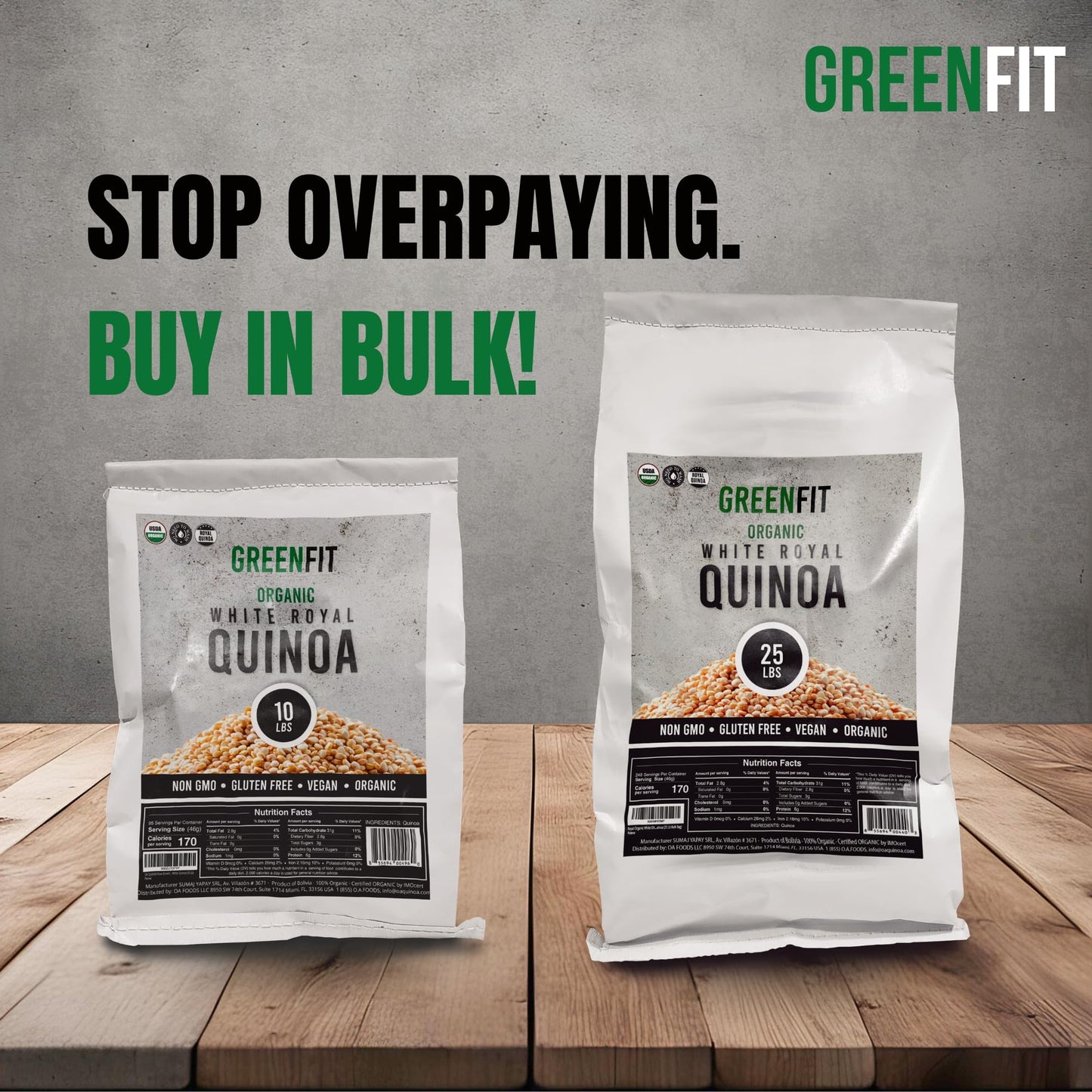 Oa Quinoa Now Greenfit  Royal Organic White Quinoa (10 Lb)