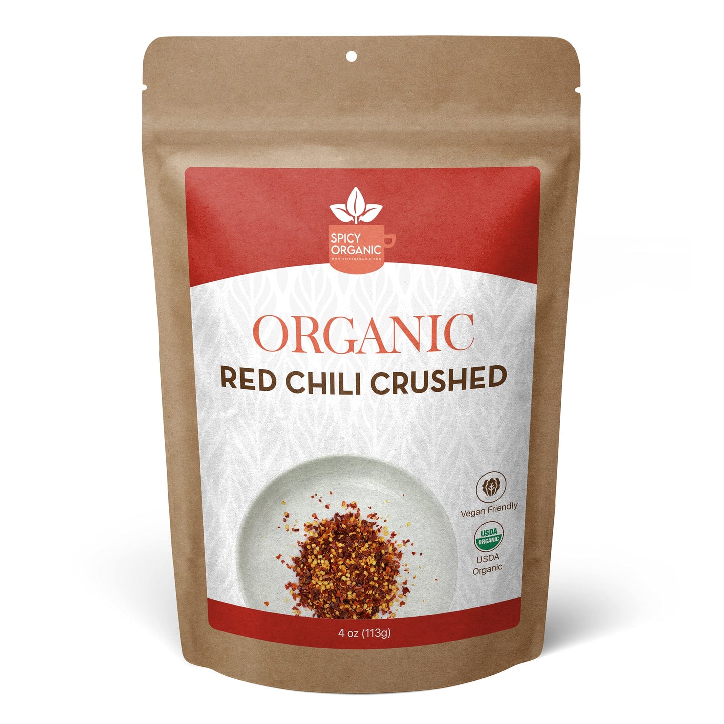 Spicy Organic Crushed Red Pepper Flakes 4 Oz. - Robust Chili Peppers Seasoning Spice - Usda Organic, Kosher, Non-Gmo- Ideal For