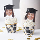 Big Dot of Happiness Graduation Cap Photo Cutout Cupcake Toppers - 24 Count, Multicolored, Plastic, Model BD3016dt-custom