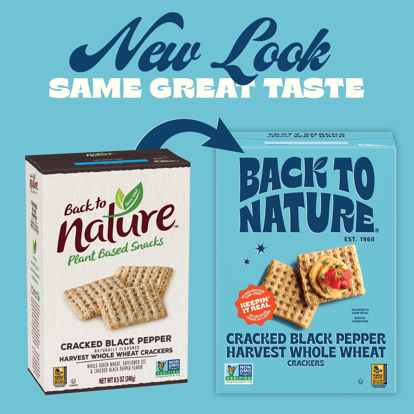 Back To Nature -  Ed Black Pepper Whole Wheat  Ers - Non-Gmo, Made With Whole Grain Wheat & Sea Salt - Seriously Tasty Snacks - 7 Ounce (Pack Of 12)