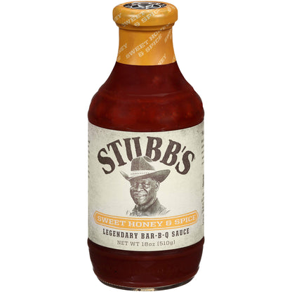 Stubbs Sweet Honey & Spice BBQ Sauce, 18 oz