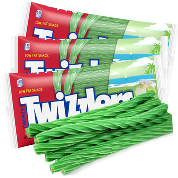 Cream Filled Licorice Candy Twists Full Size - Key Lime Pie Flavored Candy Sticks Soft and Chewy Sweet Candy For Party Favors, S