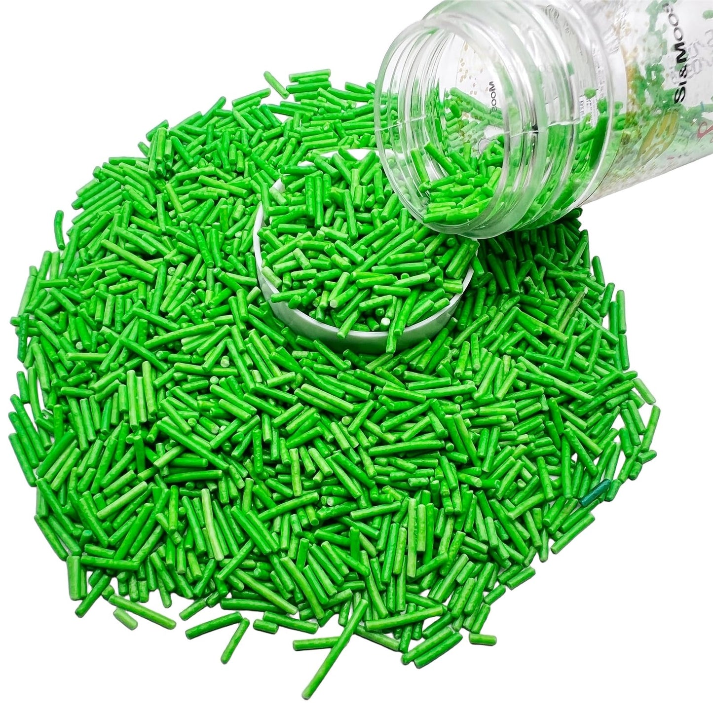 Se Si&Moos Grass Green Jimmies Sprinkles Green Grass Sprinkles For Cake Decorating Edible Crunchy Jimmies For Topping Ice Cream,
