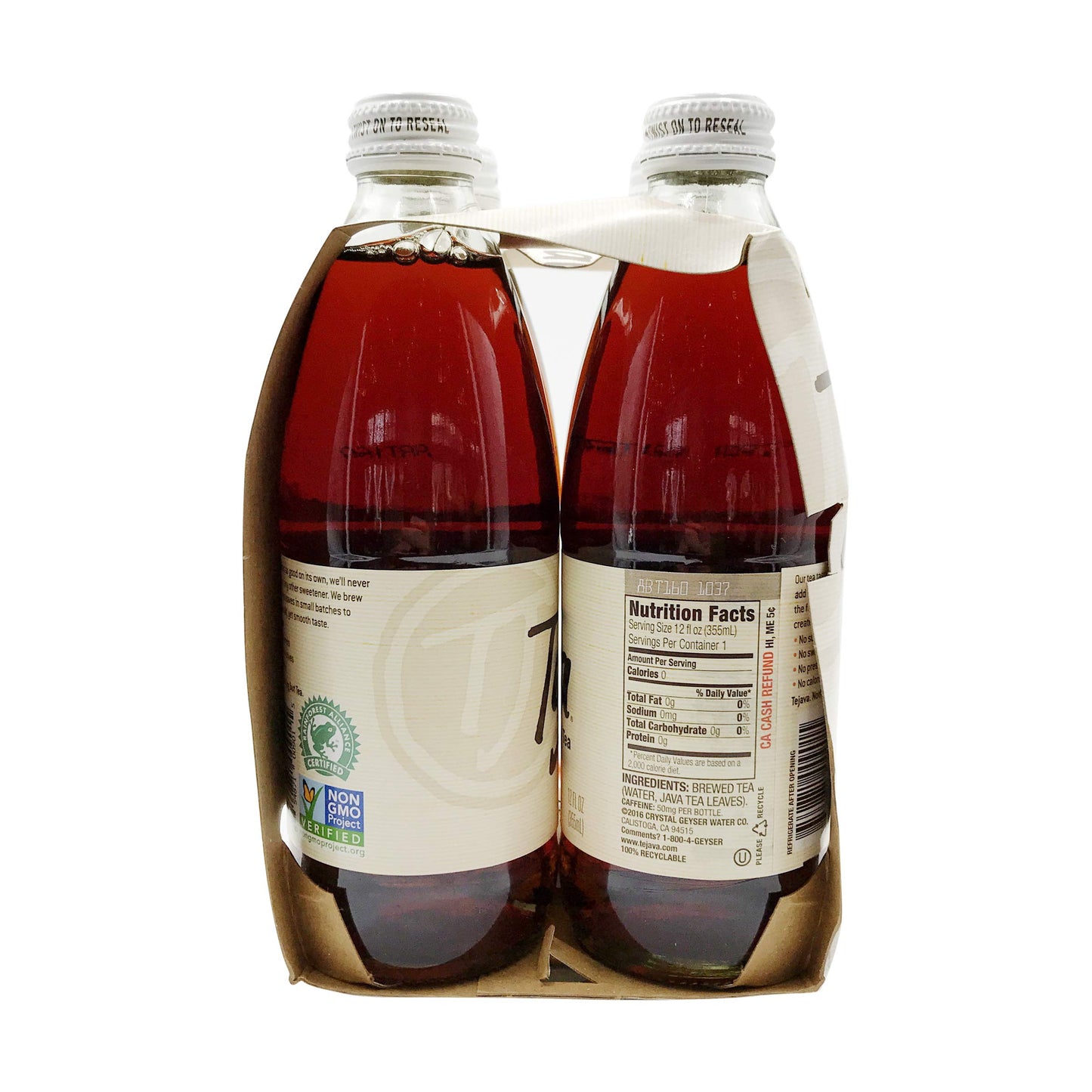 Tejava, Iced Tea, Unsweetened, 12 Oz Bottles (Pack Of 4)