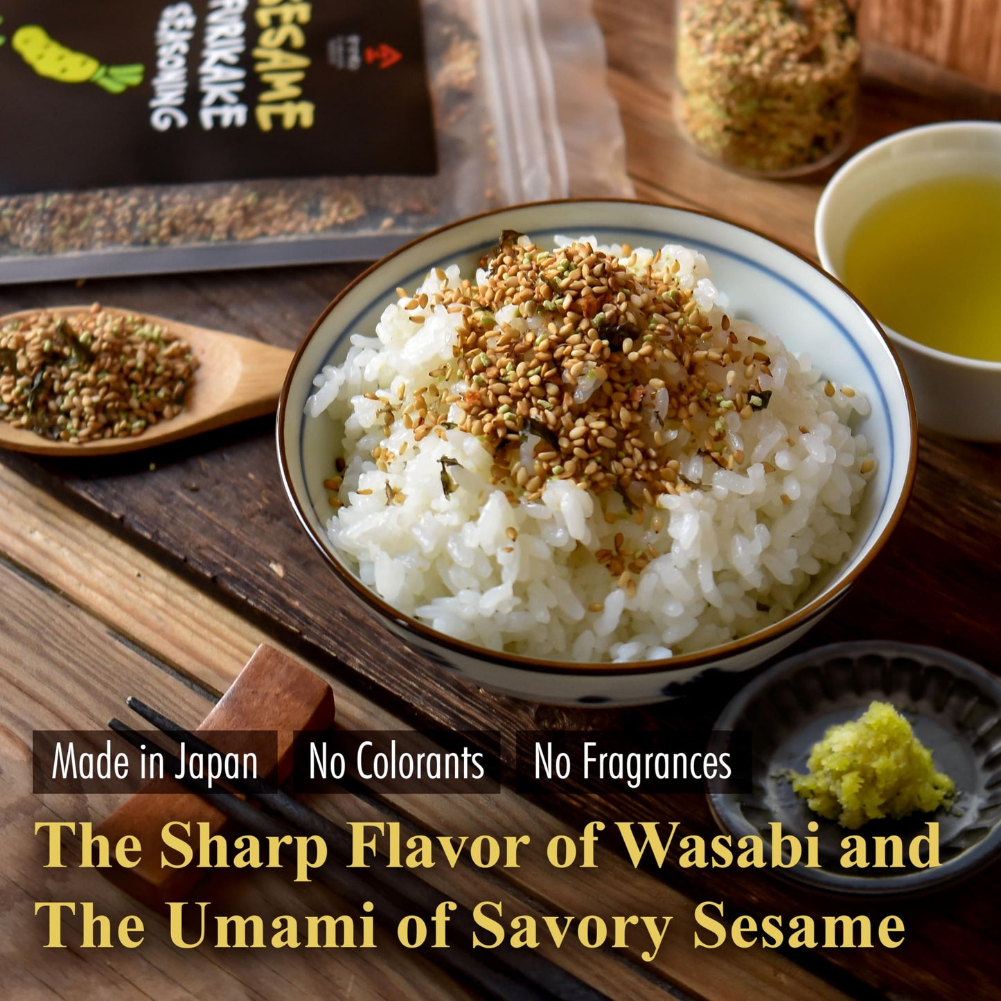 Japanese Wasabi Furikake Seasoning, Sesame-Soy Marinade, Wasabi Sharp Spicy And Umami, Delicious Flavor Of Various Foods, Made I