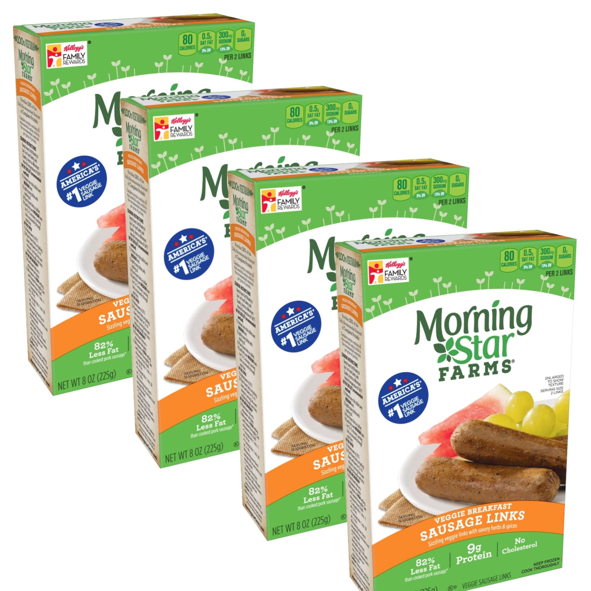 Ready Set Gourmet Morningstar Farms Veggie Sausage Links - Plant Based - 9g Protein - 4 Pack (8 oz Each) - Frozen
