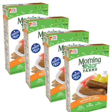 Ready Set Gourmet Morningstar Farms Veggie Sausage Links - Plant Based - 9g Protein - 4 Pack (8 oz Each) - Frozen