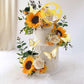 Drwate Sunflower Cake Topper, 28 Pcs Multicolor Acrylic, Silk - Baby Shower, Wedding Decorations, Butterfly, Eucalyptus, Rose, H