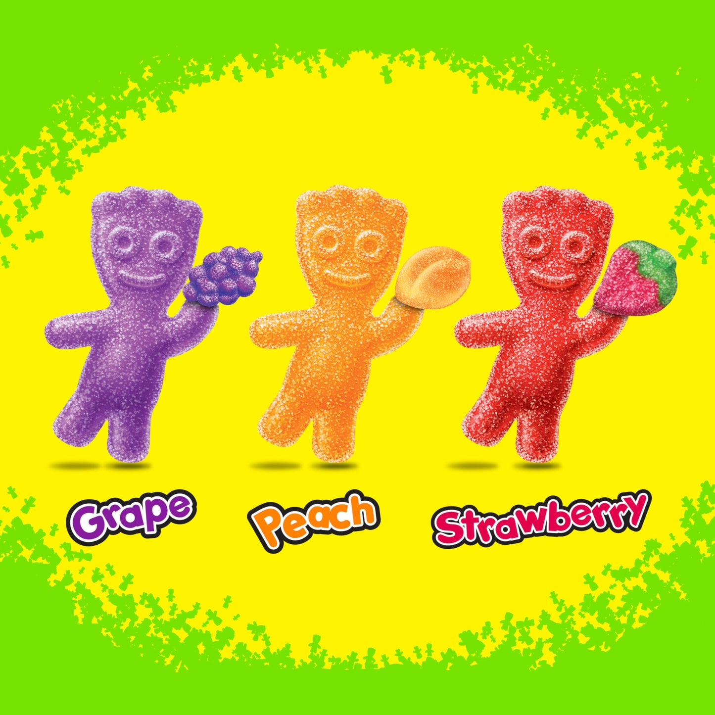 Sour Patch Kids Fruit Flavors Soft & Chewy Candy Variety Pack, Peach, Grape, Strawberry, 12 Bags