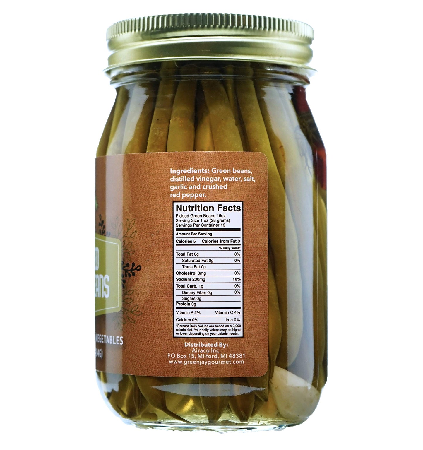 Green Jay Gourmet Pickled Green Beans In A Jar - Fresh Hand Jarred Vegetables For Cooking & Pantry - Home Grown Pre-Prepared Pic