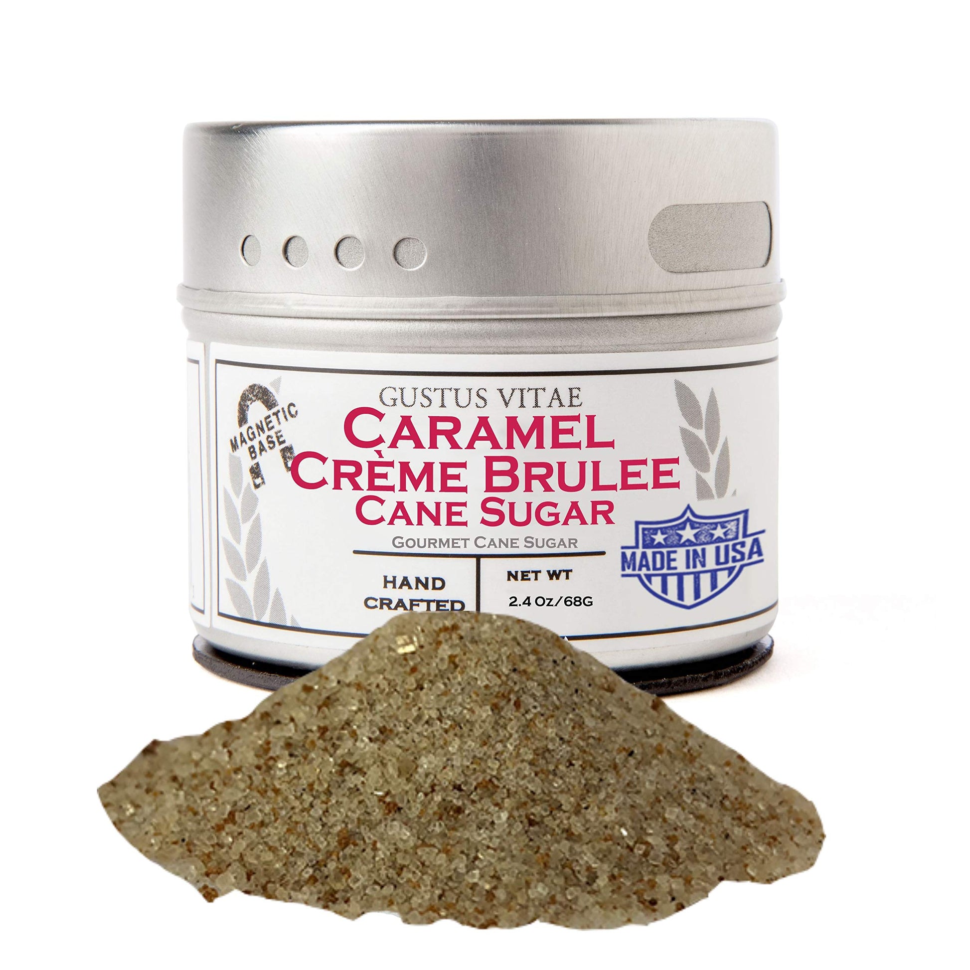 Gustus Vitae - Caramel Crme Brl  E Cane Sugar - Artisanal Infused Sugar - 1:1 Replacement For Plain Sugar - Gourmet Sweetener - 