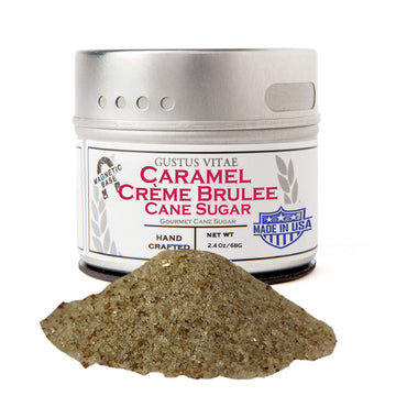Gustus Vitae - Caramel Crme Brl  E Cane Sugar - Artisanal Infused Sugar - 1:1 Replacement For Plain Sugar - Gourmet Sweetener - 