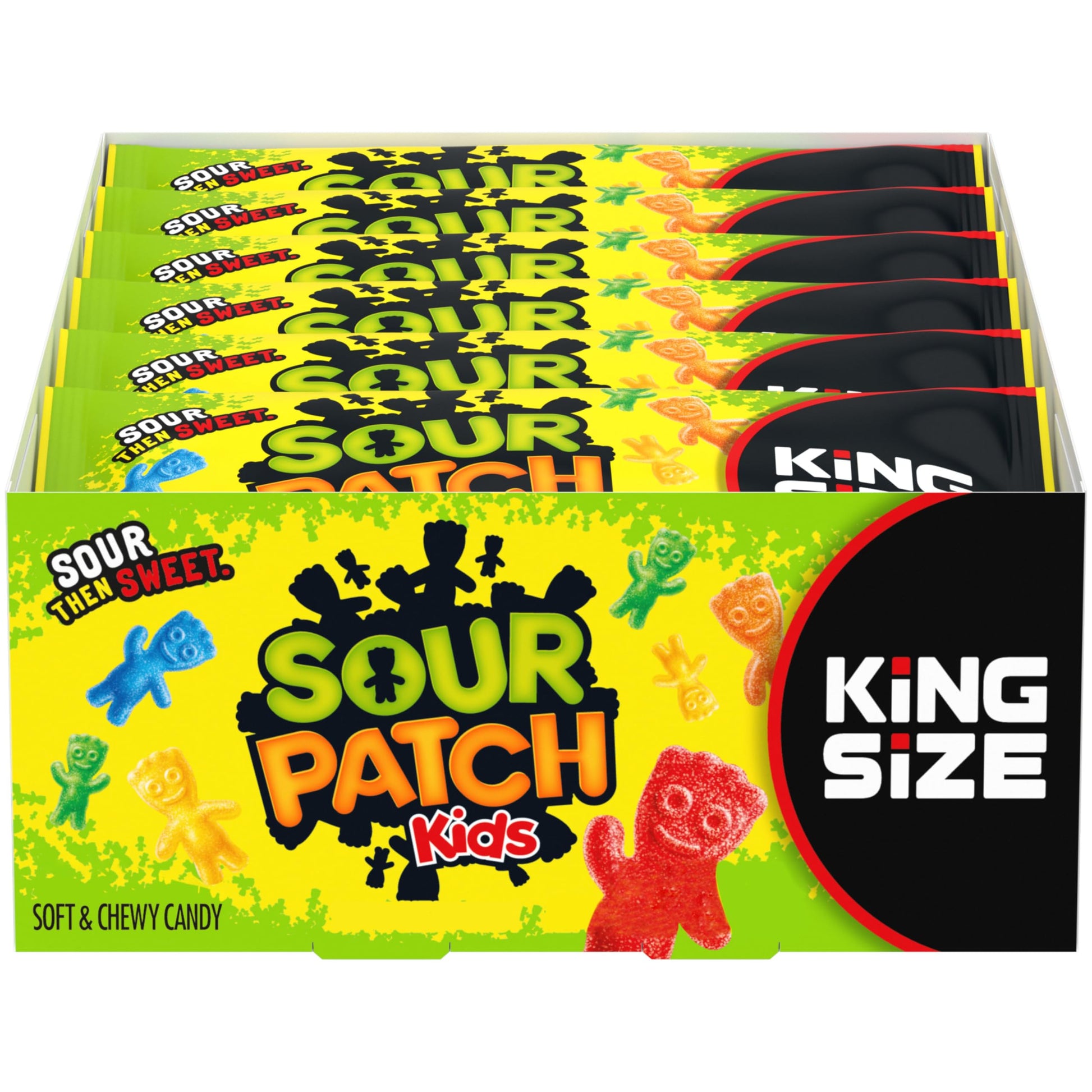 SOUR PATCH KIDS Soft & Chewy Candy, King Size, Bulk Candy, 18 - 3.4 oz Bags