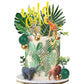 DRWATE 27 PCS Jungle Animal Cake Toppers Safari Theme Plastic Decorations for Baby Shower, Holiday Party, Khaki