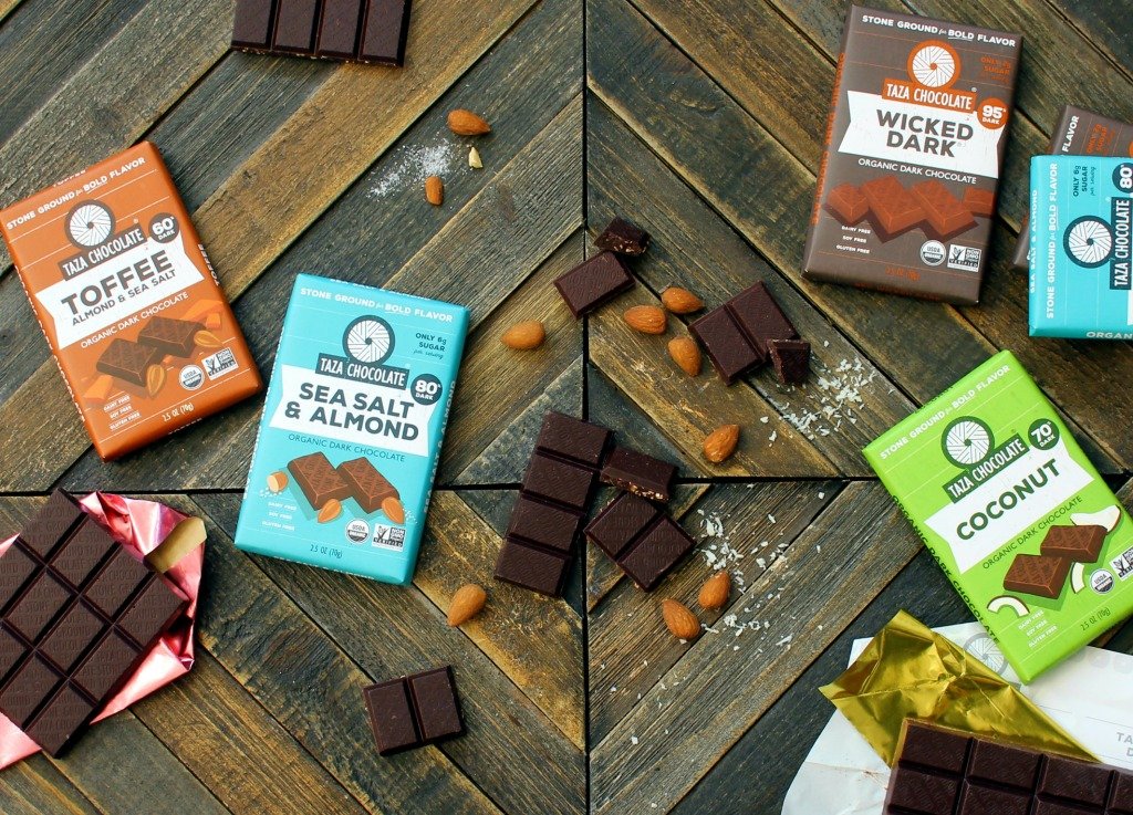 Taza Chocolate Organic Amaze Bar 80% Stone Ground, Sea Salt Almond, 2.5 Ounce (10 Count), Vegan