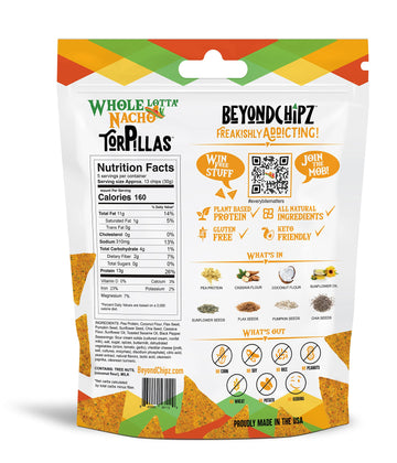 Beyondchipz Low Carb Tortilla Chips, Whole Lotta' Nacho, Keto Friendly, Gluten Free, One 5.3Oz Bag