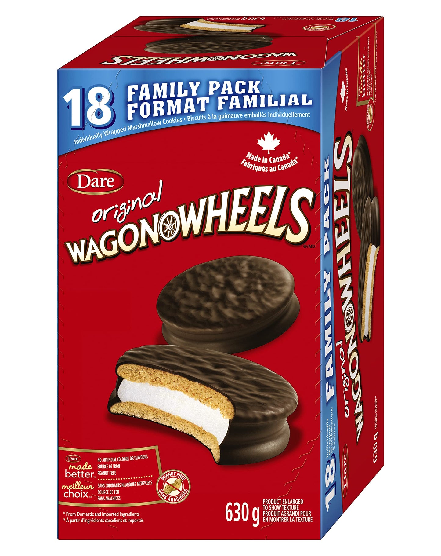 Dare Wagon Wheels Original Cookies, 630G/22.2 Oz, Box, 18 Pack, Peanut-Free