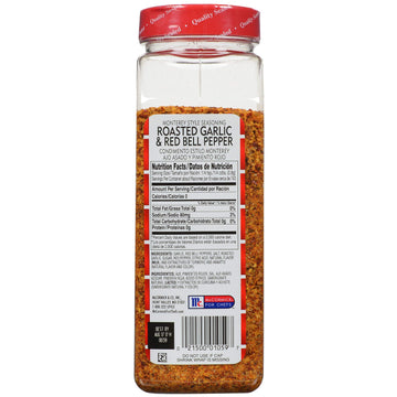 Lawry'S Roasted Garlic & Red Bell Pepper Monterey Style Seasoning, 21 Oz - One 21 Ounce Container Of Roasted Red Bell Pepper Seasoning, Ideal On Fajitas, Meatballs, Shrimp And Vegetables