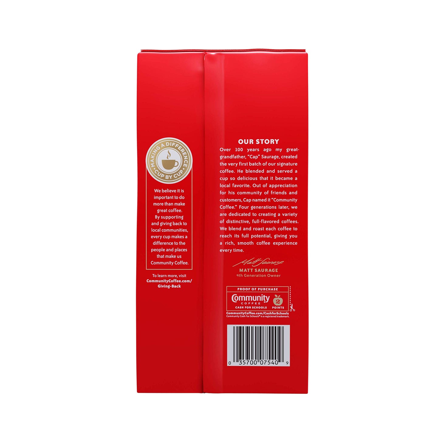 Community Coffee Medium-Dark Roast Decaffeinated Ground Coffee, 23 Ounce Bag, Model 07540