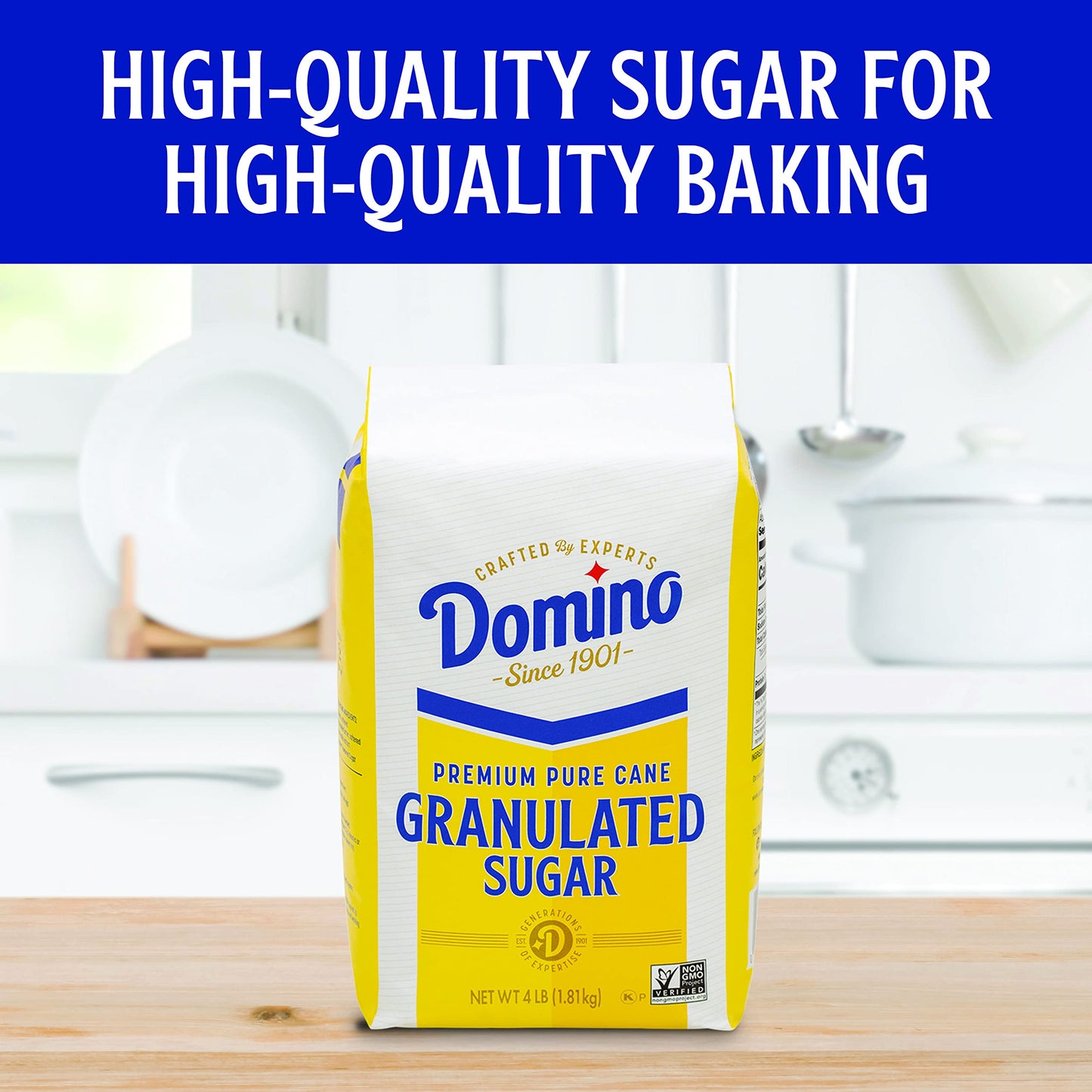 Domino Premium Pure Cane Granulated Sugar, 4 Lb Bag (Pack Of 2)