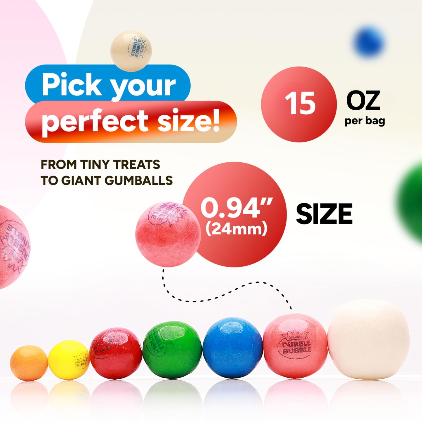 Crafty Confections Gumballs – Mixed Fruit Chewing Gum, 15 OZ, 53 Count, Multicolor