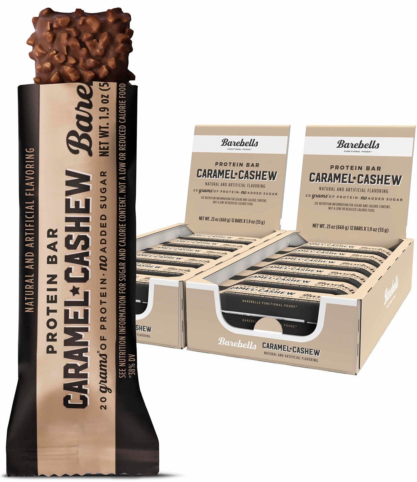 Barebells Protein Bars Caramel Cashew - 12 Count, Pack Of 2 - Protein Snacks With 20G Of High Protein - Chocolate Protein Bar Wi
