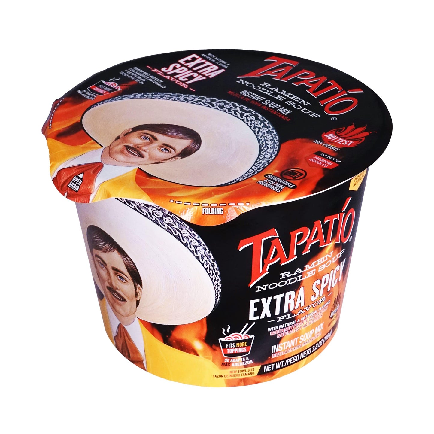 Tapatio Spicy Ramen Noodle Soup Big Bowl - Extra Spicy Flavor - 3.88 Oz (Bulk Case Of 6)