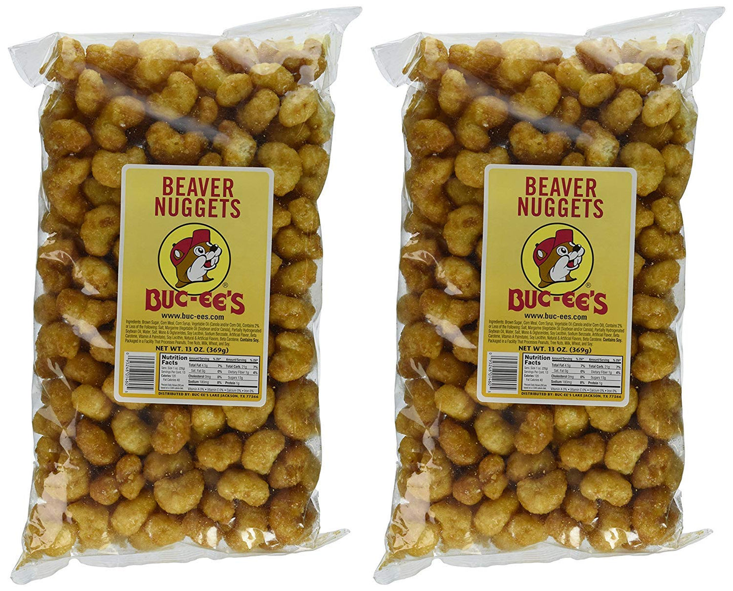 Buc-ee s Famous Beaver Nuggets Sweet Corn Puff Snacks, 13 Ounces (Pack of Two 13 Ounce Bags - 26 Ounces Total))
