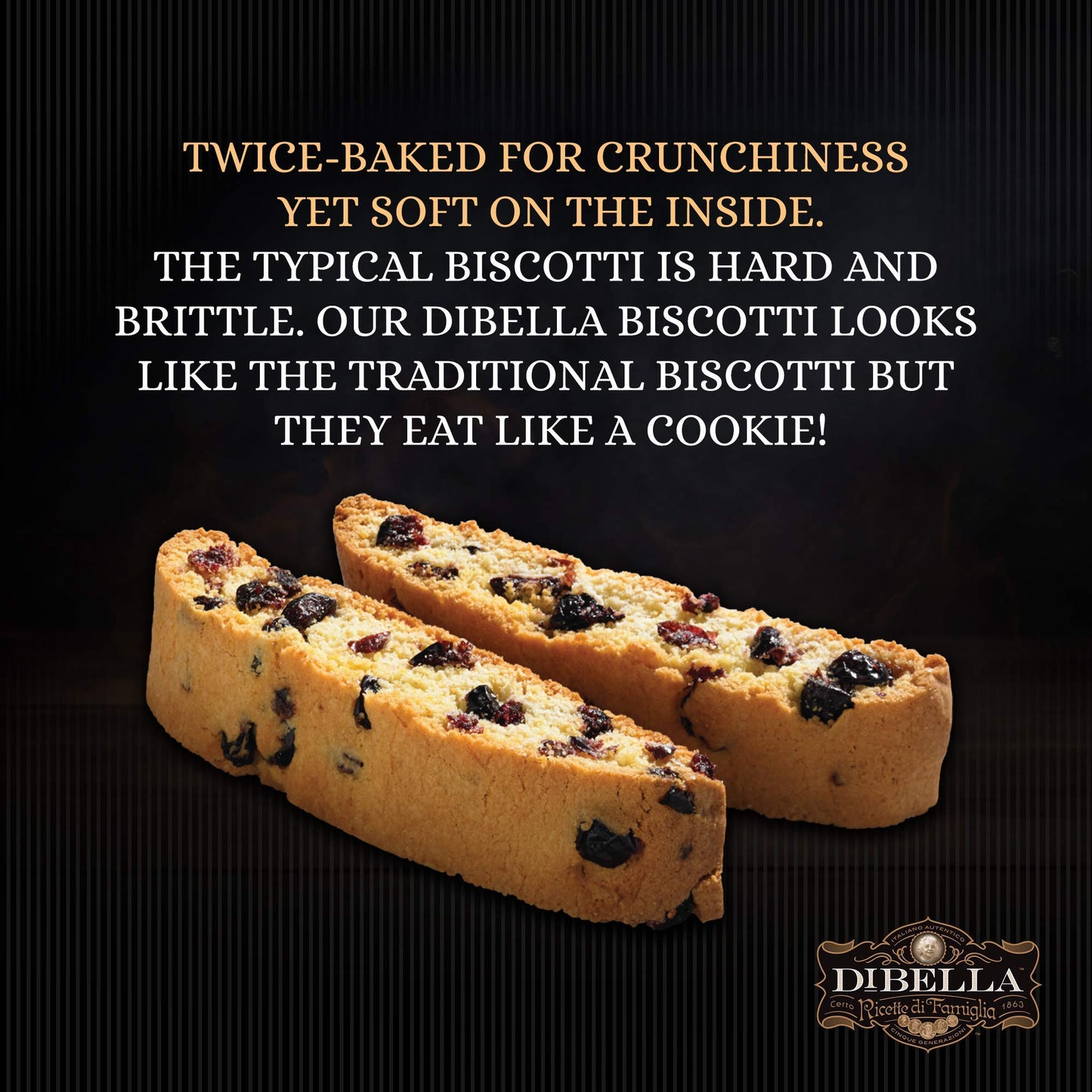 Dibella Artisan Style Italian Biscotti Cookies (Blueberry Lemon)