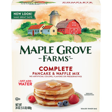Maple Grove Farms Pancake & Waffle Mix, Complete, 24 Ounce
