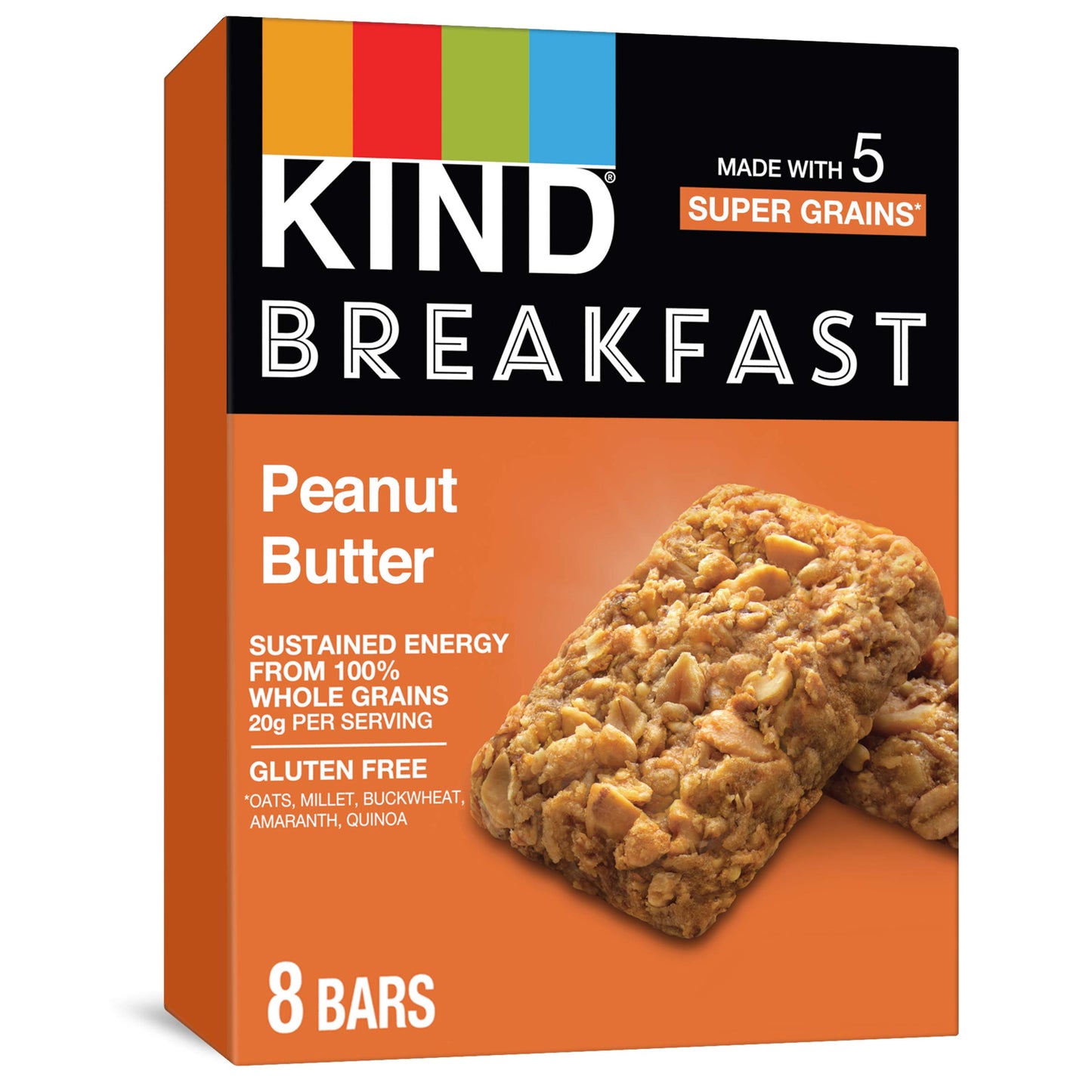 Kind Breakfast Bars, Peanut Butter, Healthy Snacks, Gluten Free, 32 Count