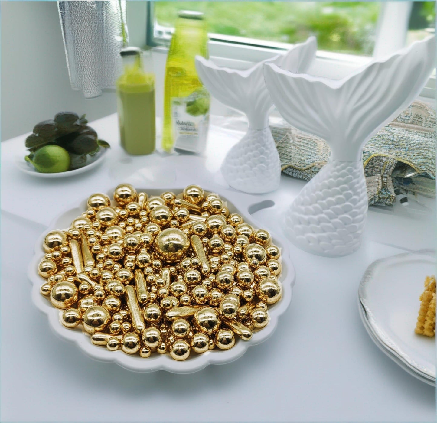 Super Gold Sprinkles Candy Mix Size Edible Pearls Cake Decorations Cupcake Toppers Cookie Decorating Perfect For Wedding Party V