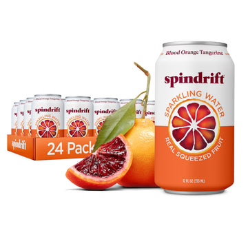 Spindrift Sparkling Water, Blood Orange Tangerine Flavored, Made with Real Squeezed Fruit, 12 Fl Oz Cans, Pack of 24 (Only 12 Ca