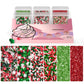 HUEBEATY 6-in-1 Christmas Red and Green Sprinkles for Cookies Baking - 180g Nonpareils, Jimmies, Christmas Tree & Sugar Sprinkle
