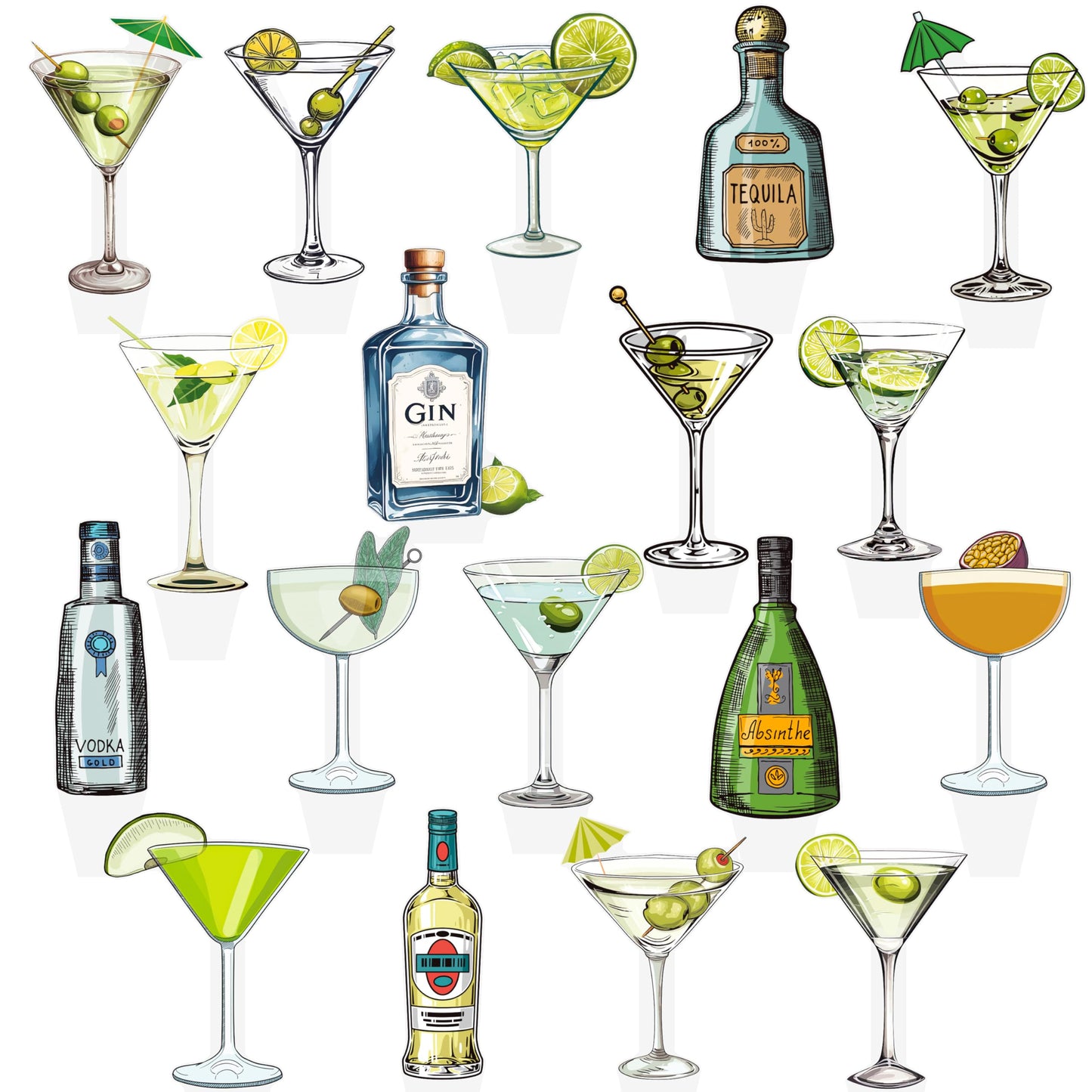 C L Cooper Life Beverage-Style Cupcake Toppers 48Pcs Beverage-Style Themed Party Decorations For Beverage-Style Bachelorette Party Beverage-Style Birthday Party Decorations
