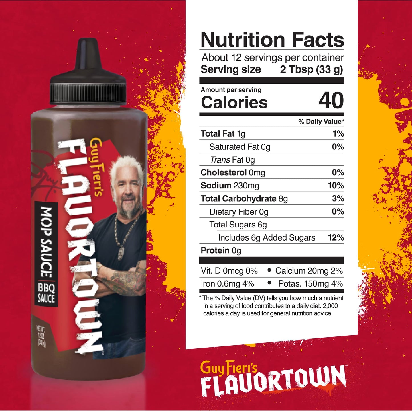 Guy Fieris Flavortown Mop BBQ Sauce, Sweet and Tangy, 14 Ounce (Pack of 2)