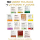 168 Tea Bags - Tea Bags Sampler Assortment Variety Pack Gift Box (42 Count - Pack Of 4) 14 Different Flavors Gifts For Her Him Women Men Tea Lovers Couples Family Friends Coworker