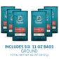 Caribou Coffee, Medium Roast Ground Coffee - Caramel Flavored 66 Ounces (6 Bags Of 11 Ounces)