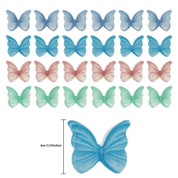 Gyufise 48Pcs Edible Butterfly Cupcake Toppers Watercolor Butterfly Cake Decorations Wafer Paper Butterfly Dessert Decoration Fo