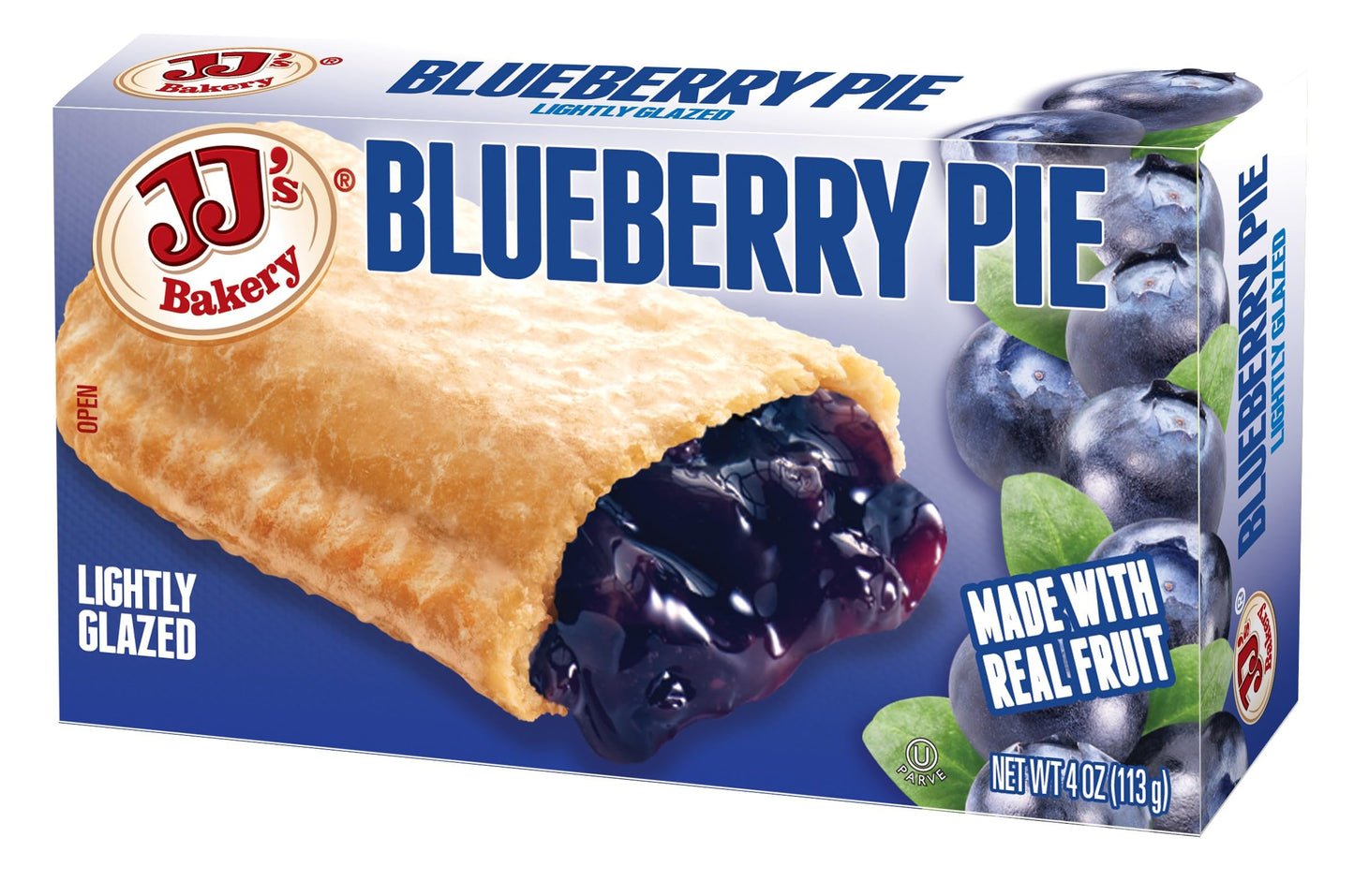 JJs Bakery Blueberry Snack Pies, Nut-Free, Kosher Parve, 4 Oz Each, Pack of 6