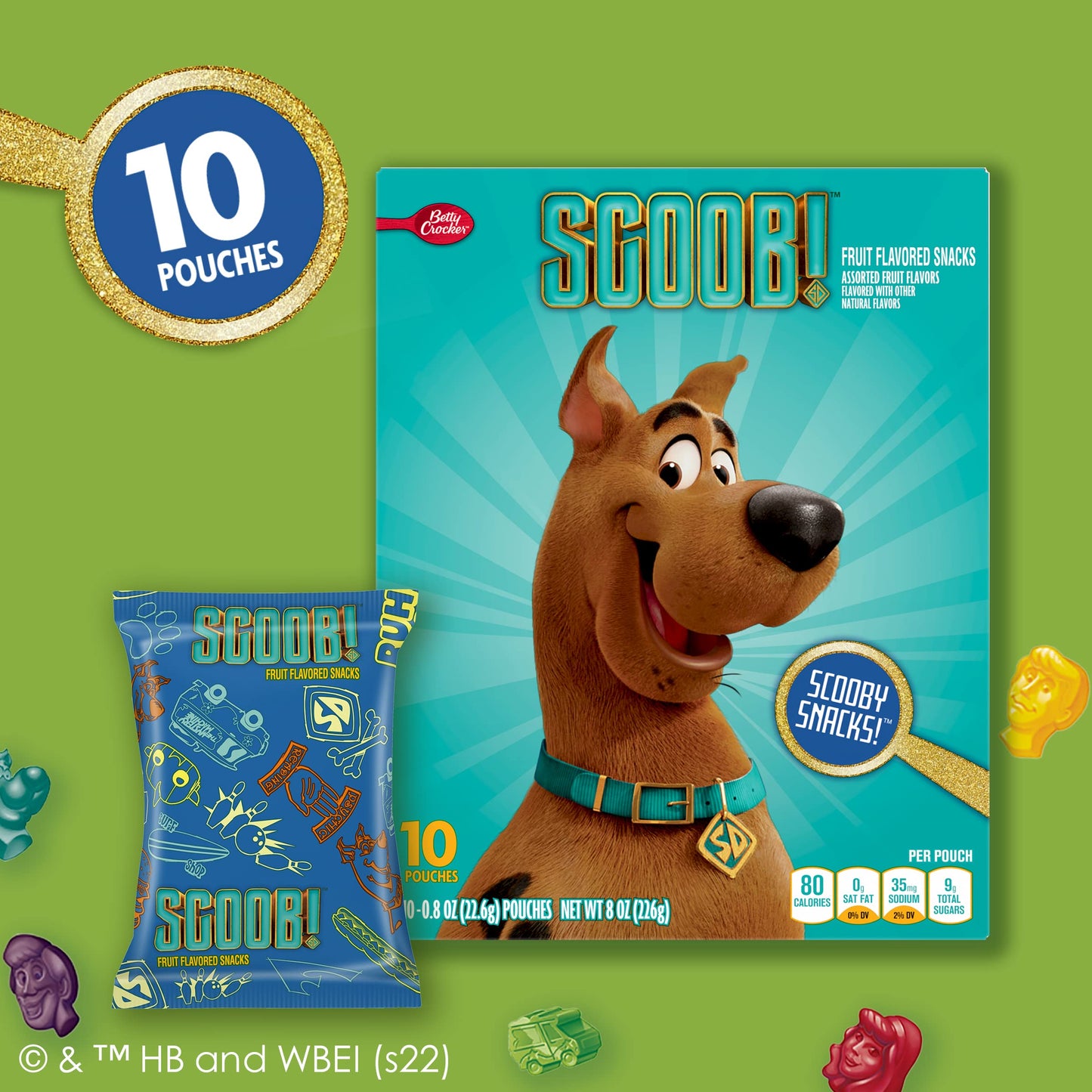 Betty Crocker Scooby Doo Snacks, Fruit Snacks, 8 Oz, 10 Ct (Pack Of 8)