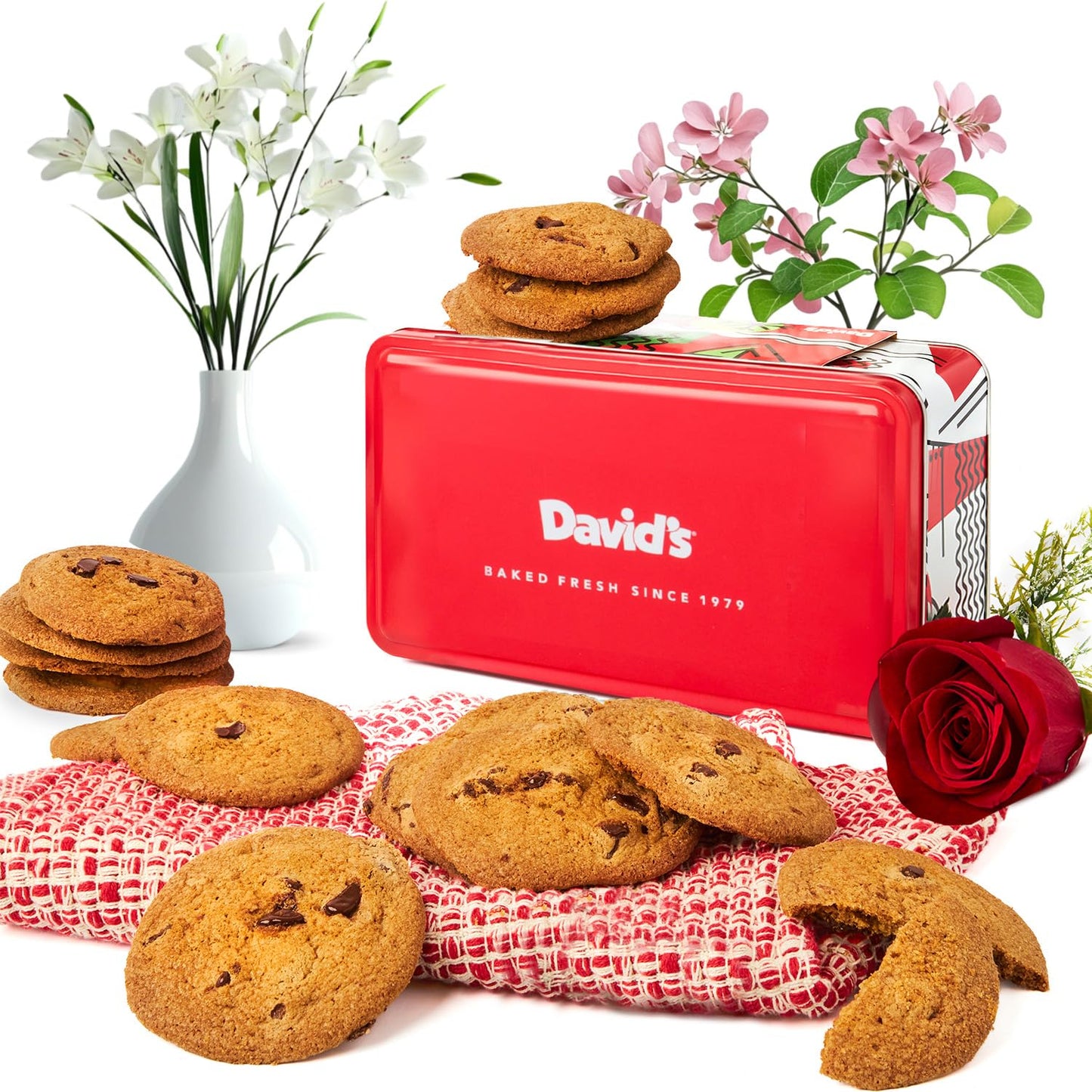 DavidS Cookies Freshly Baked Cookies Assortment - Delicious Handmade Soft Variety - Exquisite Gourmet Gift For Friends & Family On Special Occasions - Thin & Crispy Cookies In Mini Sweet Sampler Tin