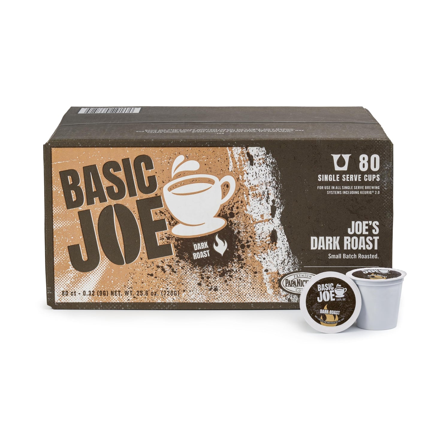 Basic Joe 80-Count Dark Roast Single Serve Coffee Pods for K-Cup Keurig Brewers, 100% Arabica, 1 Count
